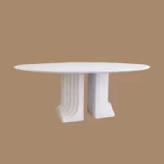 Samo Table by Carlo Scarpa for Simon Gavina – Rare Crystalline White Marble – Dining tables (photo 7 of 8)