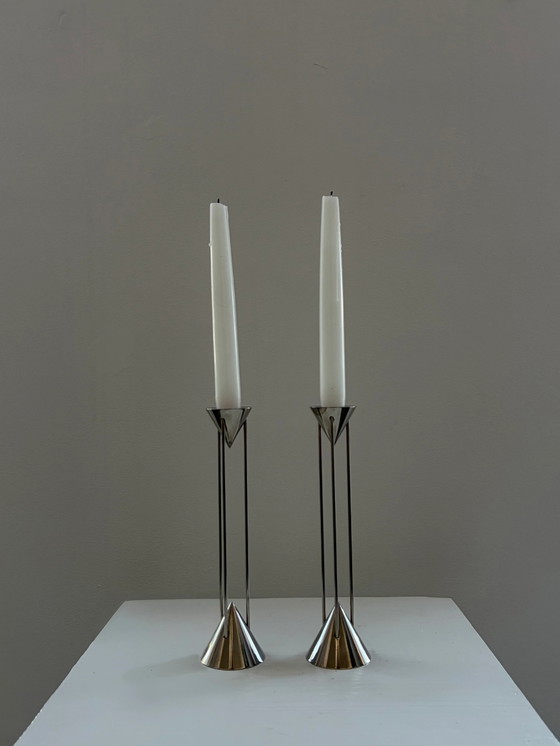 Portacandele vintage stile Memphis di Markus Börgens per D-TEC – Chrome, Postmodern (photo 4 of 7)