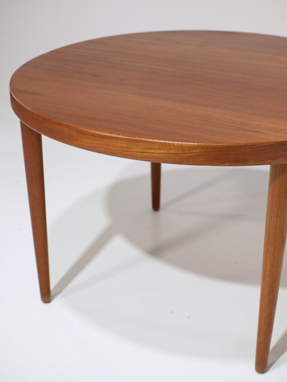 Image 1 of Extendable round dining table teak Danish vintage