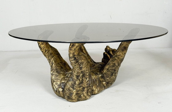 Image 1 of Tavolino scultoreo con figura di orso, Francia, anni '70