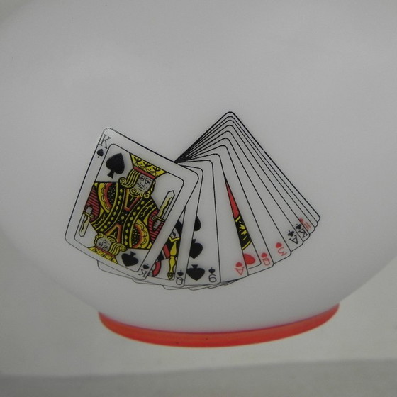 Murano hanglamp met afbeeldingen van speelkaarten in opaline glas, jaren 60 – Hanglampen (photo 14 of 22)