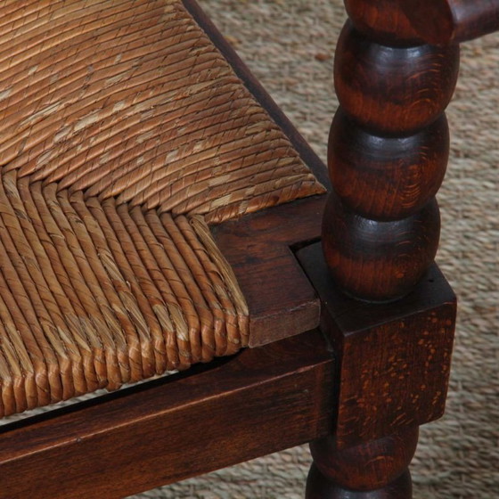 Image 1 of Coppia di poltrone in rovere e paglia degli anni '40