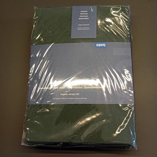 Auping Jersey-Spannbettlaken 180 x 200/210 cm, Tannengrün – slaaptoebehoren, Cotton