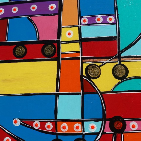 Image 1 of Cubism A1358 - abstract painting on XXL canvas