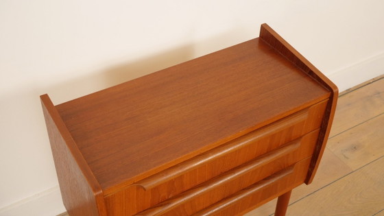 Vintage Ladekast | 3 Lades | Nachtkastje | Teak – Ladekasten, Wood (photo 6 of 9)