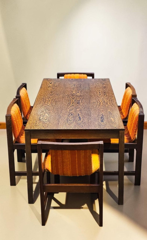 Image 1 of Ensemble de salle à manger style années 70 – table et 6 chaises