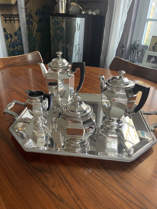 Servizio al bar Art déco in metallo argentato Christofle 