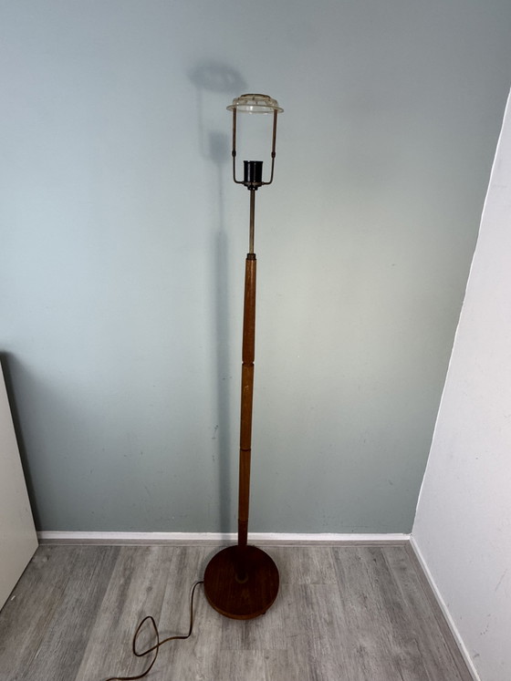 Vintage Danish Teak Floor Light - Mid-Century Style – Metal, Wood (photo 12 of 14)