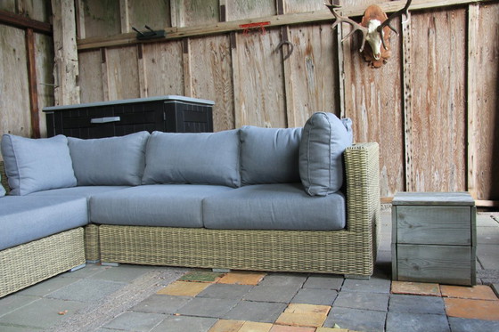 Image 1 of 5-piece wicker lounge set with cushions