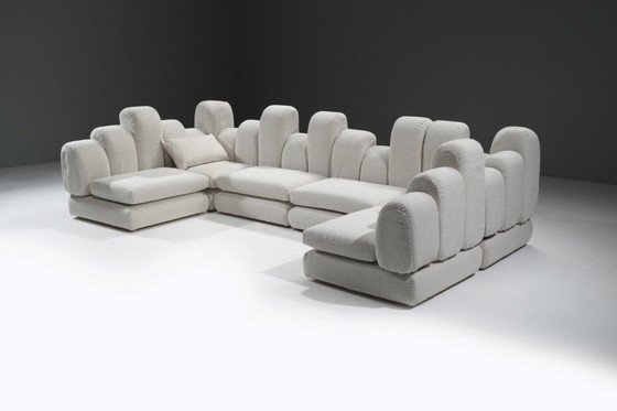 Image 1 of Zeldzame vintage Dromadaire sectionele bank van Hans Hopfer voor Roche Bobois Frankrijk