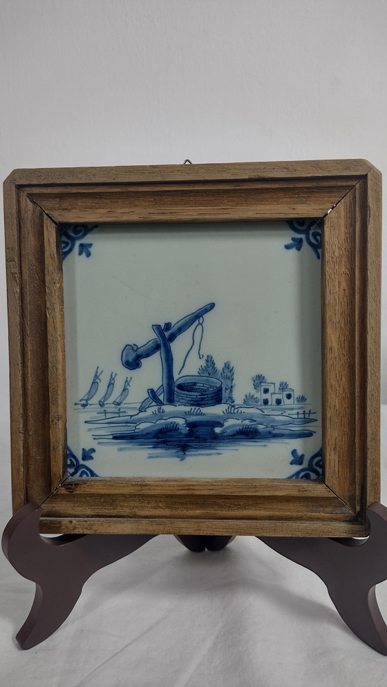 Image 1 of Piastrella antica olandese Tichelaar Makkum dipinta a mano