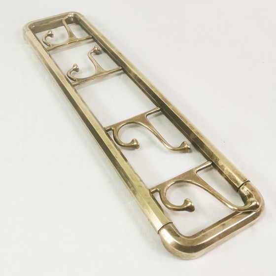 Perchero de pared Art Déco de latón, Austria, década de 1940. – Brass (photo 6 of 13)