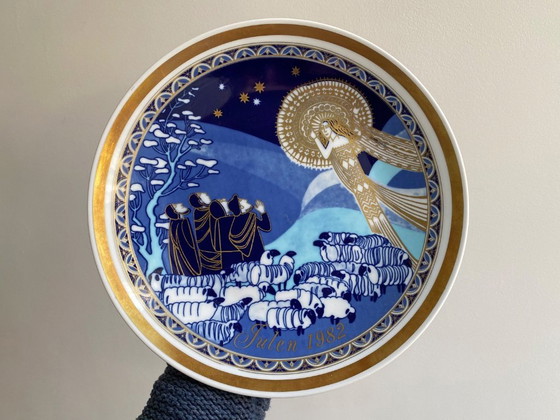 1x Christmas Wall Plate, G. Kühnlenz Bavaria - 24 Karat - Limited Edition – Wall decoration, Gold, Porcelain (photo 4 of 5)