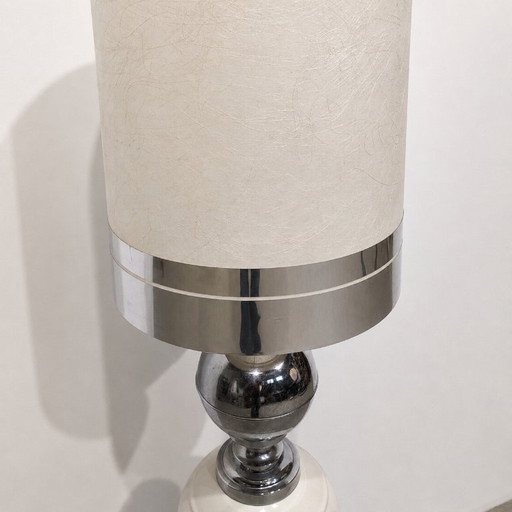 Large 1970s Space Age Vintage Lamp – tafellampen, Silver (photo 2 of 6)
