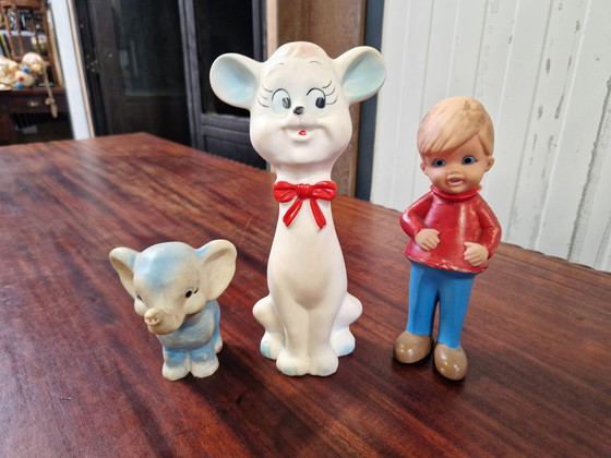 Image 1 of Antique squeaky figurines bath toys