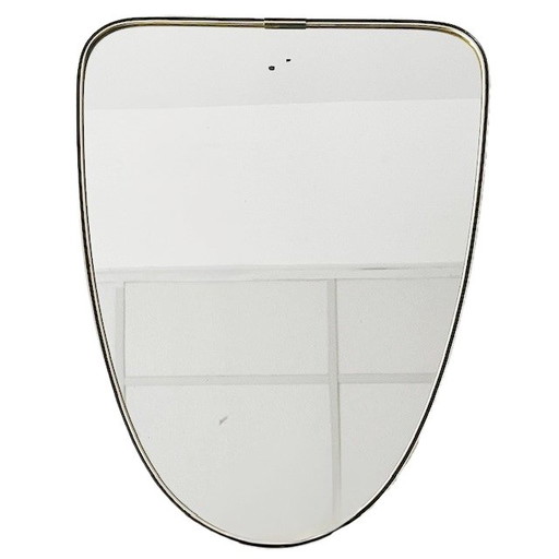 Mid-century asymmetrische spiegel messing 1950's
