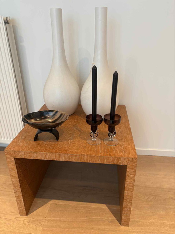 Image 1 of Portacandele vintage in vetro bordeaux: decorazioni da tavola fatte a mano in Francia