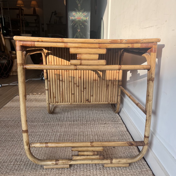 Image 1 of Rotan Bamboe Bureau Mid Century Vintage
