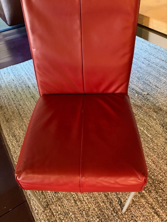 Image 1 of 6 Montis dining chairs model Face red leather