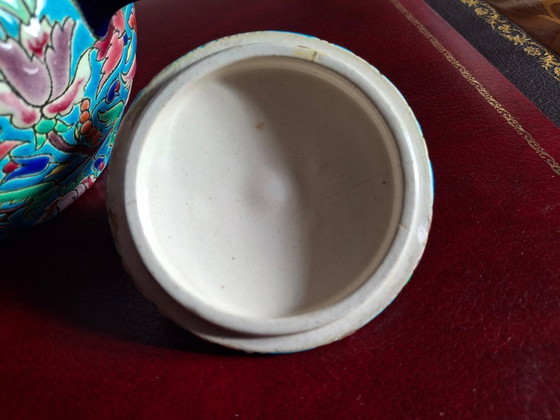 Image 1 of Juego de té esmaltado cloisonné de Longwy