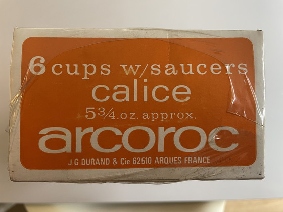 Image 1 of Bicchiere vintage francese Arcoroc: scatola da 6 tazze e piattini