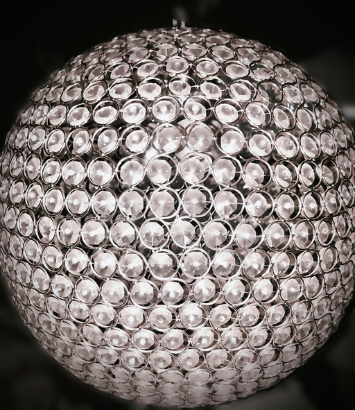 Glamoureuze Sputnik-Look Kroonluchter Chroom en Glas, 50 cm Diameter