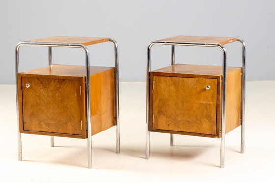 Image 1 of Pair of Bedside Tables, 1930s–1940s, Czechoslovakia
