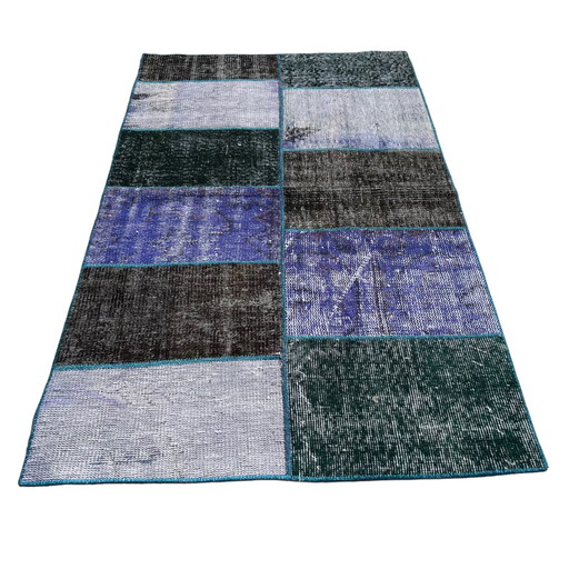 Türkischer Vintage -Patchwork-Teppich