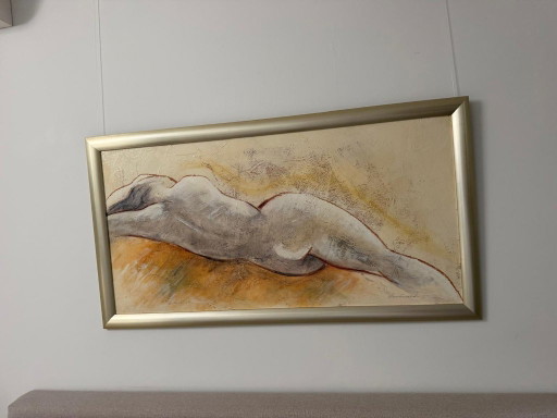 Peinture de Carla Raadsveld, 120 x 60 cm, nu allongé