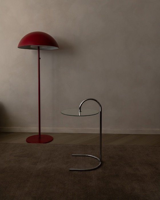 Image 1 of Tavolino vintage IKEA RY di Tord Björklund – Cromo e vetro – Design scandinavo postmoderno