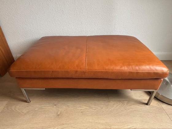Habitat real leather sofa Montino in cognac with bench – Metal (photo 7 of 8)