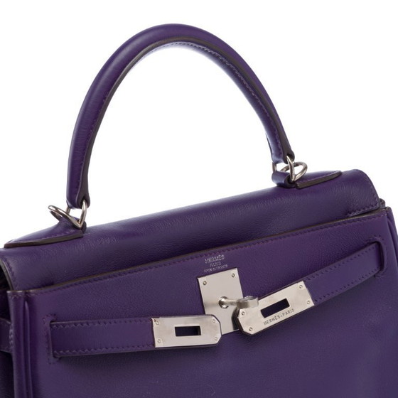 Image 1 of HERMES Kelly 28 in Purple Leather