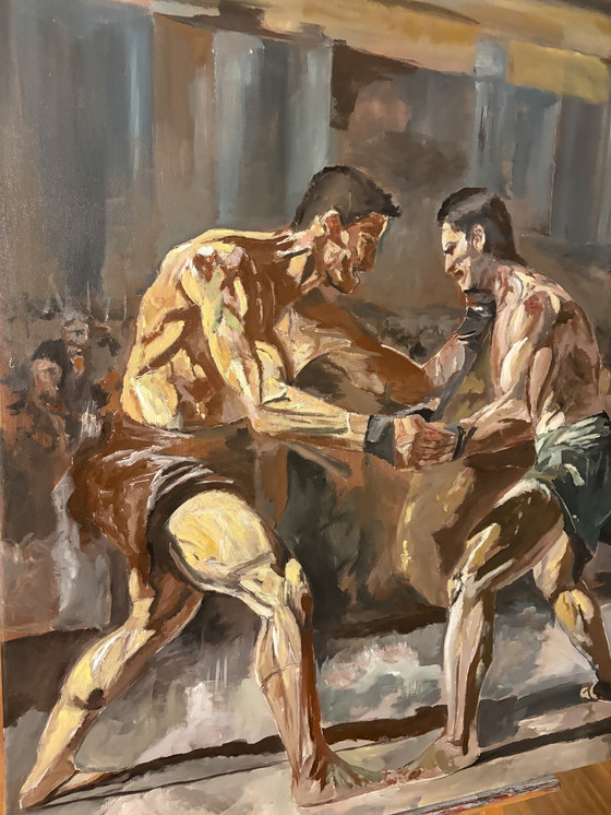 Image 1 of Two Fighters, Acrylic on Canvas