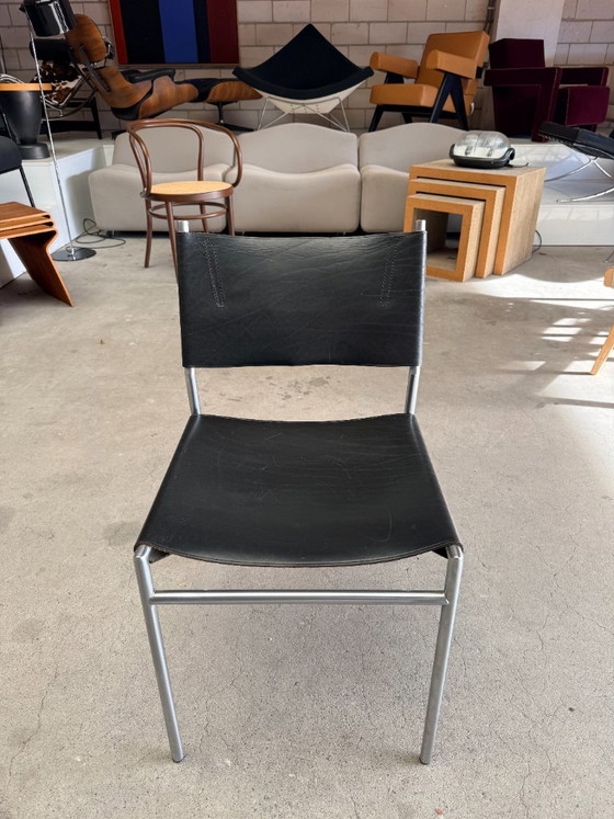 't Spectrum SE06 chair, Martin Visser – Eetkamerstoelen, Leer, Metaal (photo 9 of 11)