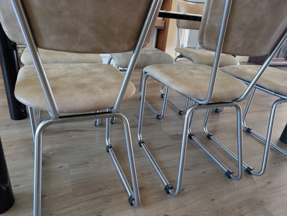 Sedie Gispen – Sedie da pranzo, Metal, Leather (photo 6 of 11)