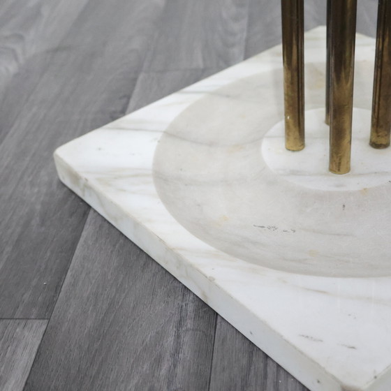 Image 1 of Renato Zevi Metalarte Umbrella Stand Marble And Brass Design Modernism