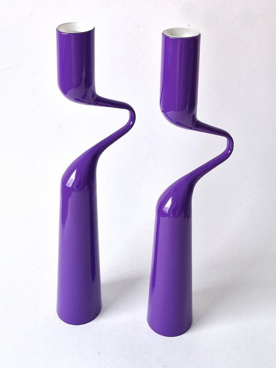 Menu Danemark - 2 Purple Double / Tango Candlesticks – Bougeoirs et chandeliers, Metal (photo 4 of 5)