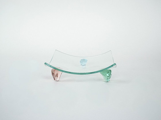 Image 1 of Piatto in vetro, design italiano, anni '70, made in Italy