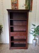 Classic teak bookcase, dimensions 108x37cm and 211cm high.
