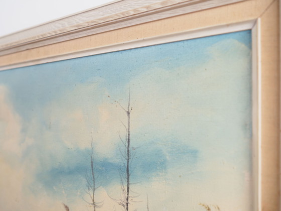 Image 1 of Tableau "L'étang d'automne", design scandinave, années 1970