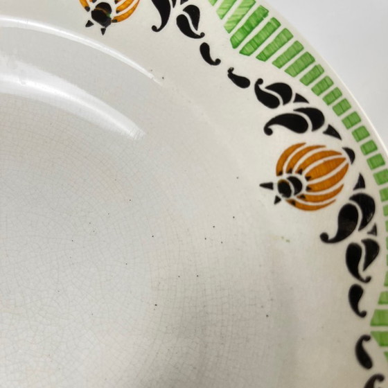 Image 1 of Ensemble de 5 assiettes à soupe Sarreguemines « Maroussia », début du XXe siècle