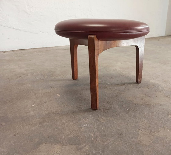 Image 1 of Sven Ellekaer for Christian Linneberg Danish tripod leather stool 