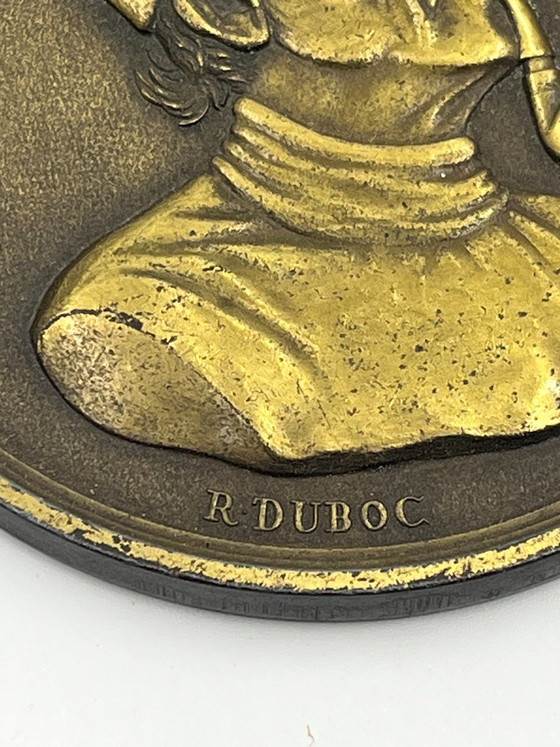 Kommandant Jacques-Yves Cousteau Medaille von R. Duboc, Robert Laffont, Dekorative Objekte, Bronze, Gold (Foto 6 von 9)