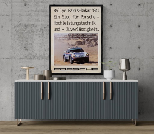 Porsche Rallye Paris Dakar 84 – 1984 – Póster original vintage Porsche de Gruppe C – Vintage Motorsport – 102x76 cm