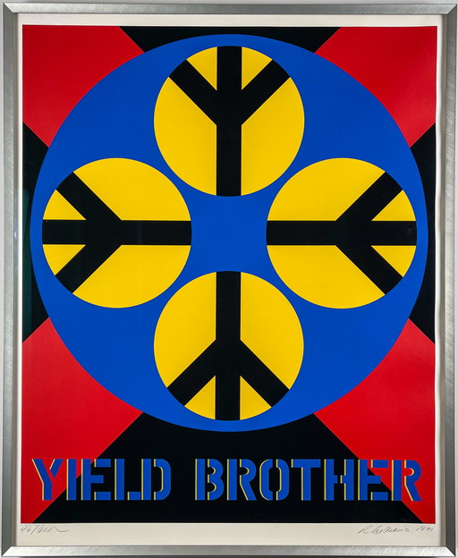 Robert Indiana - Yield Brother, 1971 - Zeefdruk op dik velijnpapier. Professioneel ingelijst, museumglas