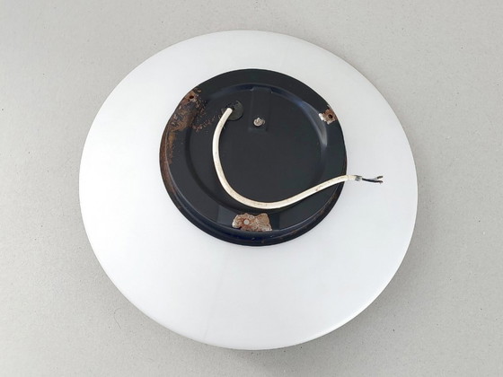 Image 1 of Vintage 1960s ceiling or wall light, opal glass & steel, DLG Disderot J.A. Motte