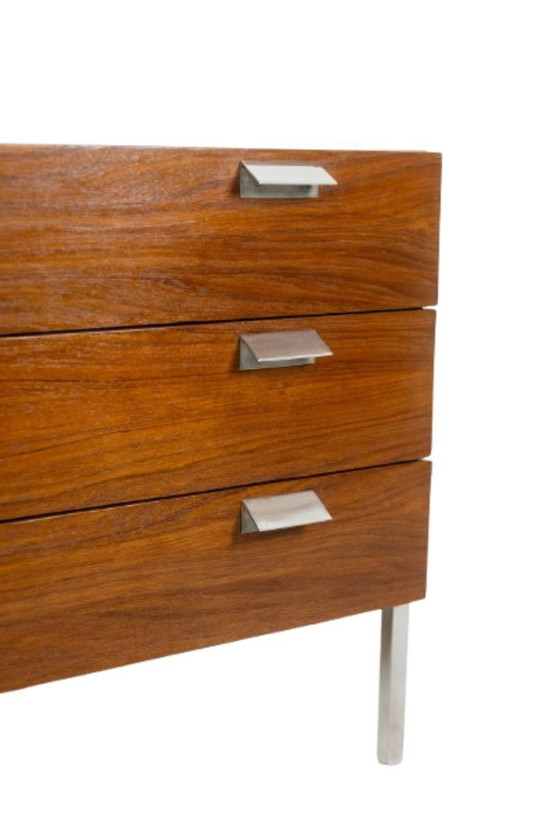 Image 1 of André Monpoix. 3-drawer teak chest of drawers. 1960s.