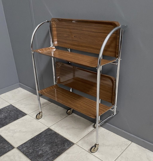Foldable Serving Trolley by Bremshey & Co 1970s – serveerwagens, Metal, lamine (photo 2 of 11)