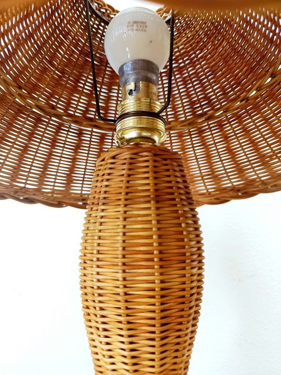 Image 1 of Vintage rattan lamp circa 1970