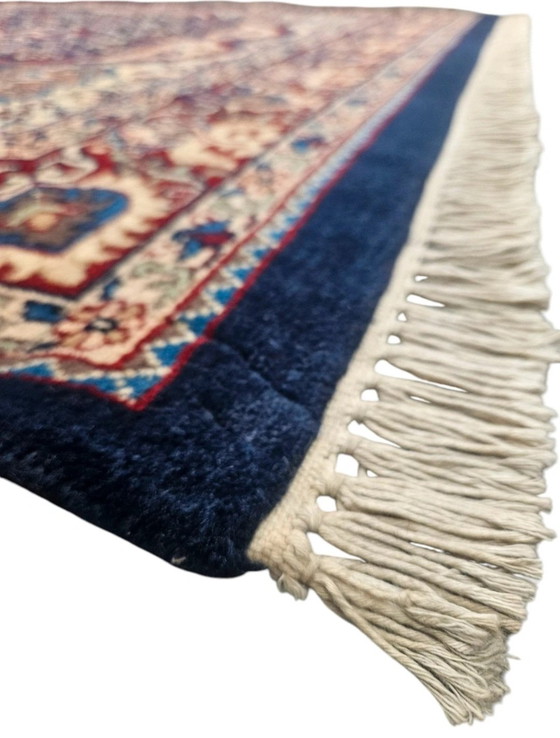 Image 1 of Tappeto orientale Kashmir in lana annodato a mano, medaglione blu, nuovo, 182x281 cm